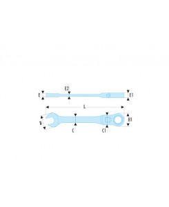 CLE MIXTE A CLIQUET FLEX 8MM