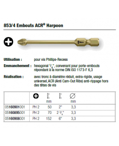 Embout acr harpoon  853/4...