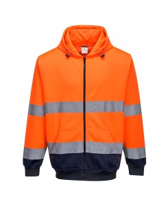 Two-Tone Zip Front Hoodie