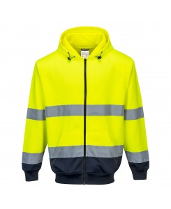 Two-Tone Zip Front Hoodie
