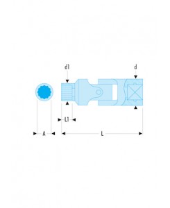 DOUILLE 1/4' ARTICUL.12P.11/32