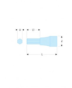 DOUIL-TVIS 1/2' 6PANS 5 MM