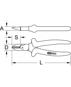 Pince coupante isolée,...