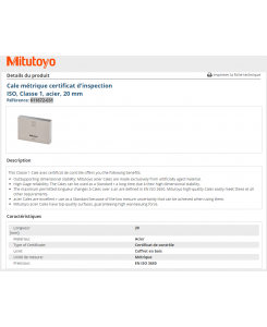 Cale métrique certificat...