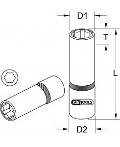 Douille longue 6 pans...
