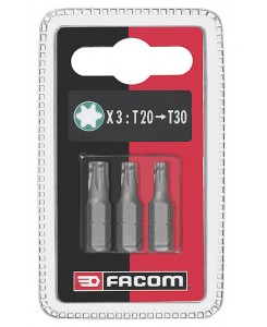 LOT DE 3 EMBOUTS 25MM T20-30