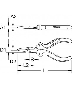 Pince à becs demi-ronds...
