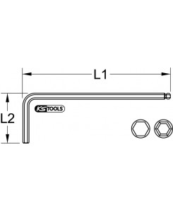 Clé mâle 6 pans à tête...