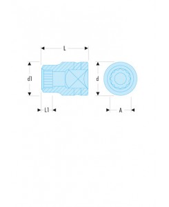 DOUILLE IMPACT 3/4' 12PT 19MM