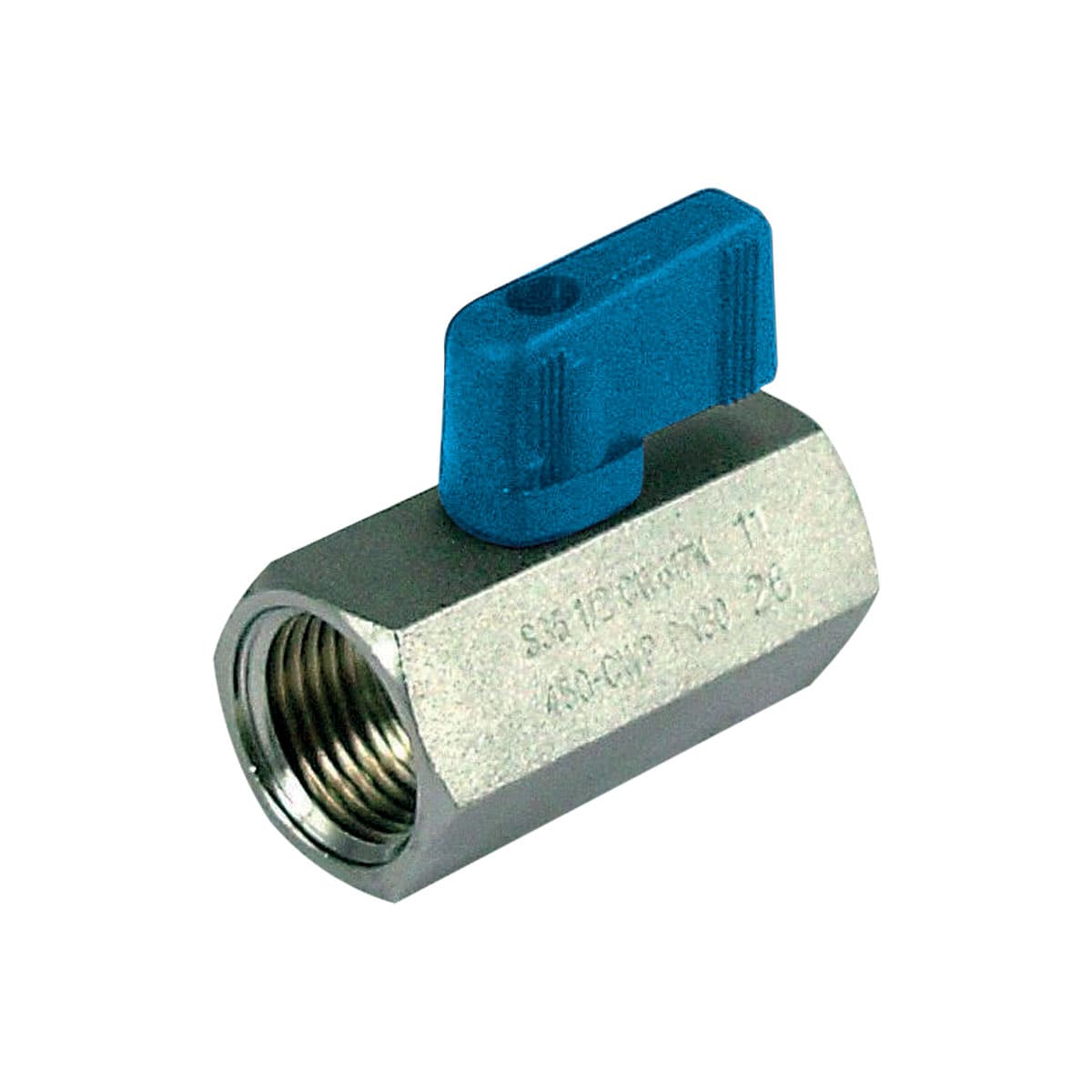 Ball Valve, Mini - F,F Blue  1,4