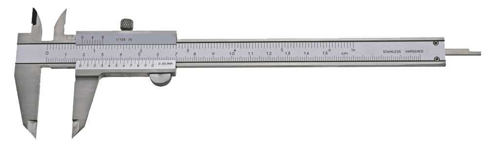 "Vernier caliper with set screw, ""top"" 150 mm"