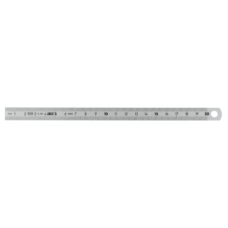 200 MM METRIQUE REGLET INOX 2 FACES