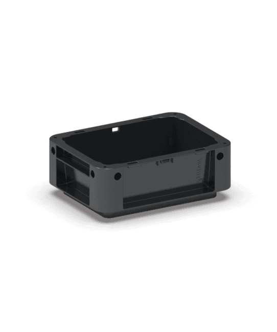 CONDUCTIVE PP BOX NEXIT  – SOLID BASE – CLOSED HANDGRIPS – DIM. 200X150X75H MM –