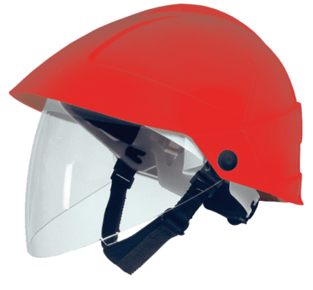 Casque avec écran facial intégré rouge CATU