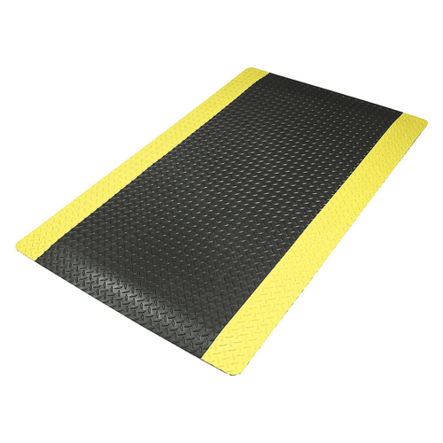 TAPIS ANTI-FATIGUE NOIR/JAUNE PCE 60CMX91CM
