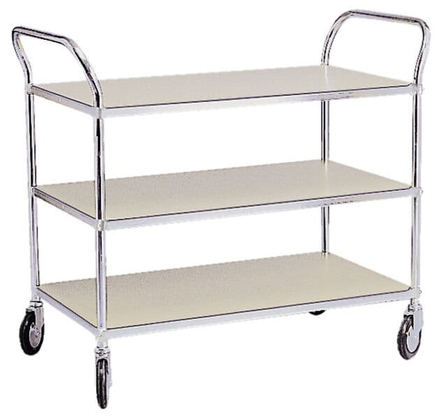 "utility cart, 950 x 550 mm
3 shelves with table mat,
 /  Prix par 1 pcs"