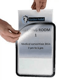 Magneto Self-adhesive Frame Display Pocket, Repositionable, A4, Black, 2 pcs MOQ