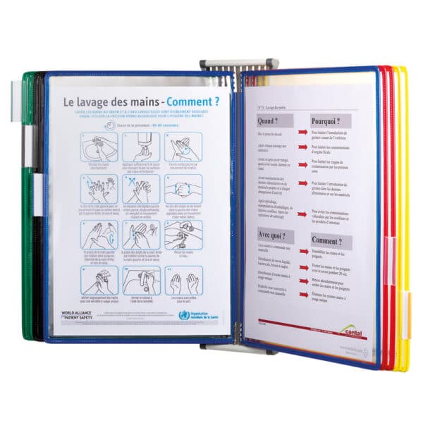 Tarifold Metal Wall Document Display System, A4, 10 Pockets, Assorted, 1 pc MOQ