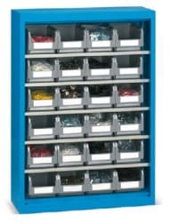 ARMOIRE POUR BACS SÉRIE PICK VIDE SANS PORTES BATTENTES AVEC 5 TABLETTES - 24 CO