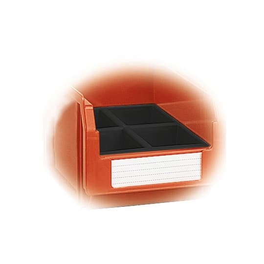 DIVIDER BOX IN REPLAST WITH 4 COMPARTMENTS FOR CONTAINERS SIZE 2 - DIM. MM  W  1