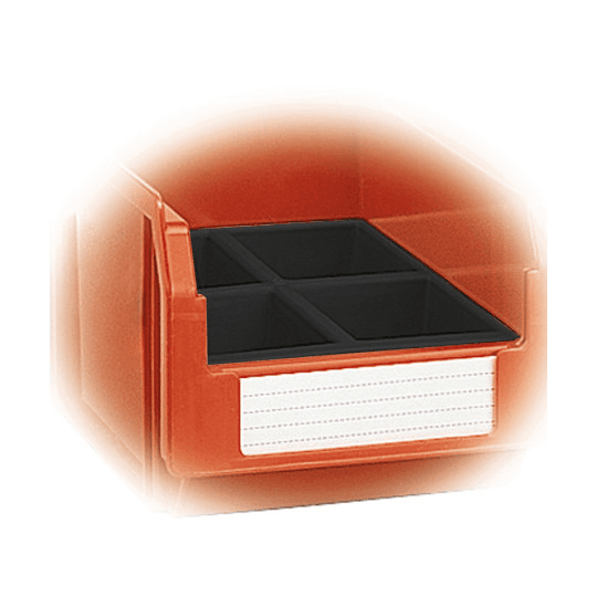 DIVIDER BOX IN REPLAST WITH 4 COMPARTMENTS FOR CONTAINERS SIZE 1 - DIM. MM W 9