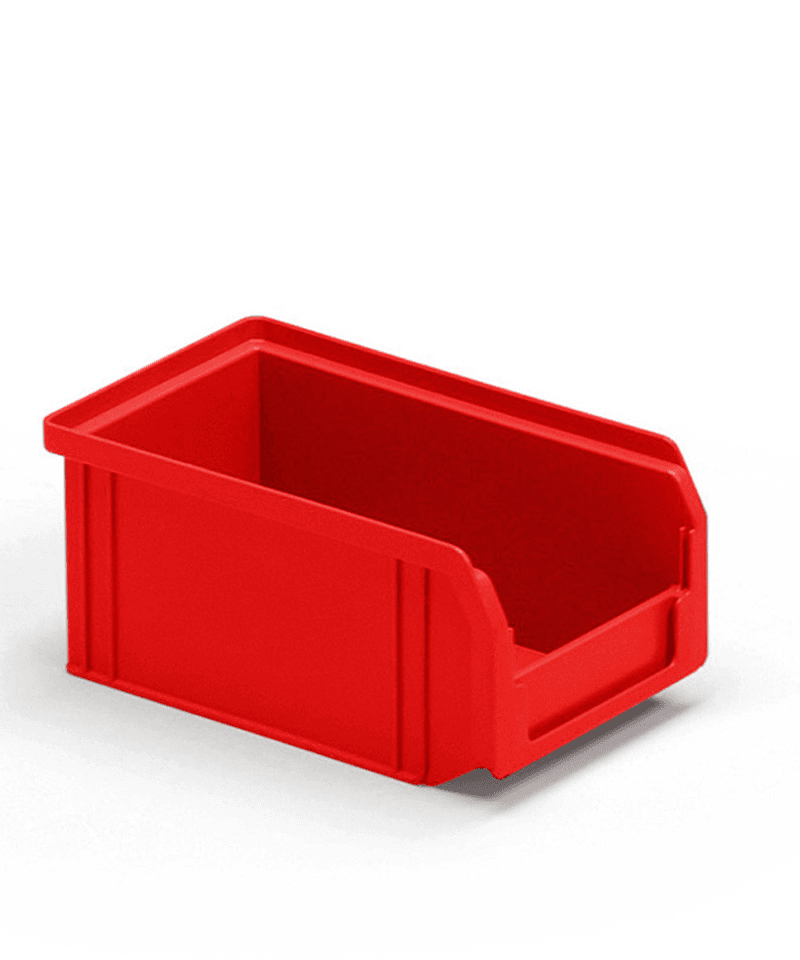 POLYPROPYLENE CONTAINERS FLAT BASE - DIM. MM W 95 D 160 H 75 - COLOR: RED //