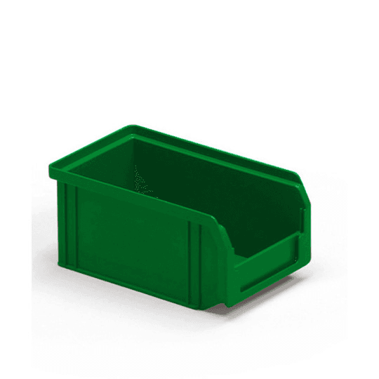 POLYPROPYLENE CONTAINERS FLAT BASE - DIM. MM  W  95 D  160 H  75 - COLOR: GREEN