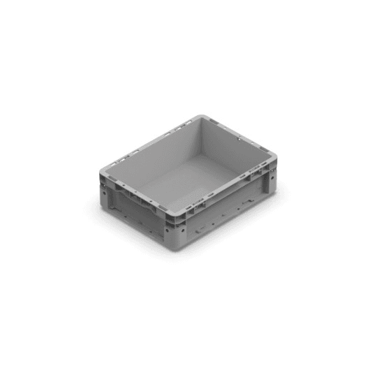 PP BOX NEXIT – SOLID BASE – CLOSED HANDGRIPS – DIM. 400X300X120H MM – COLOR GRE