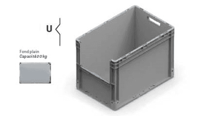 PP BOX NEXIT – SOLID BASE – OPEN/CLOSED HANDGRIPS - FRONT PICKING 294X206H MM –