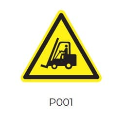 Gravure visuel P001 Attention chariot en jaune