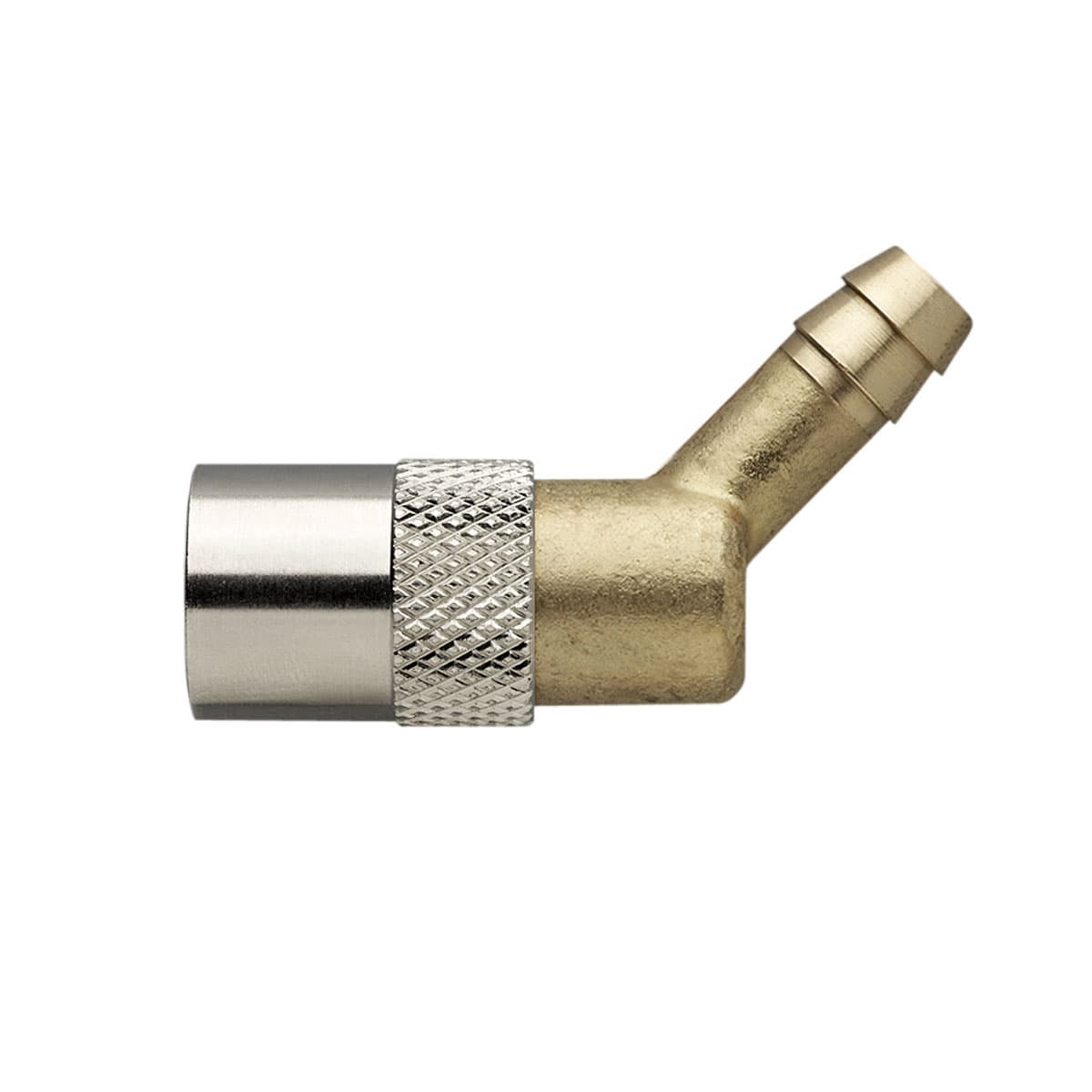 Coupling 45°, Hose dim10, Valved