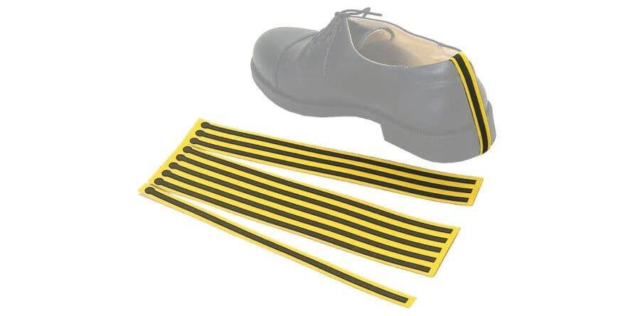 "disposable heel grounder,
black/yellow,self-adhesive,
"