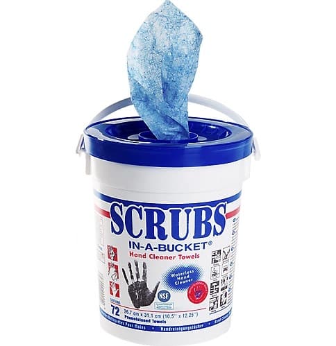 Lingettes nettoyantes Scrubs en seau de 72 Jelt