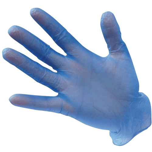 A905 - Gants Vinyle Non Poudrés à usage unique Couleur : Bleu Taile :