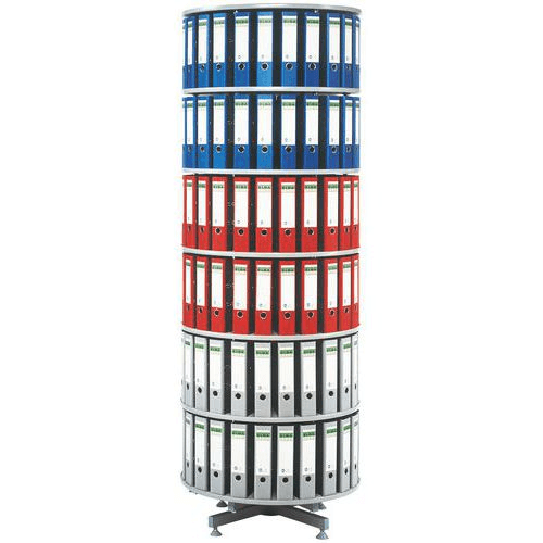 Colonne rotative - Diam 1000mm- 6 niveaux Gris clair 216 classeurs