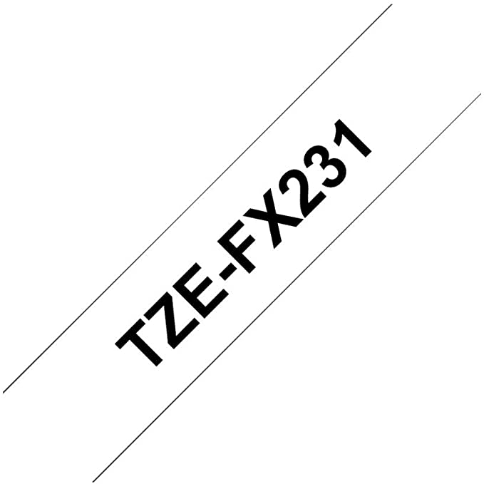 Brother TZe-FX231 | Ruban original Laminé flexible | 12 mm | Noir sur   fond Bla