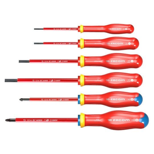 Jeu de 6 tournevis PROTWIST isolés 1000V (plats et pozidriv)