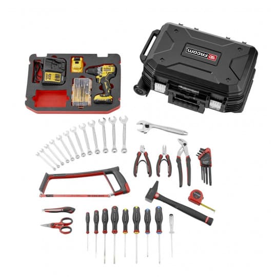 Valise de maintenance à roulettes - Sélection FACOM / DeWALT - 68 Pièces