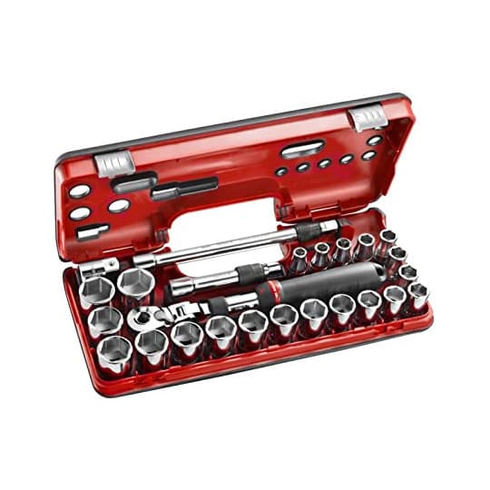 Coffret DBOX cliquet extensible verrouillage + douilles 1/2 6 pans 25 PCS