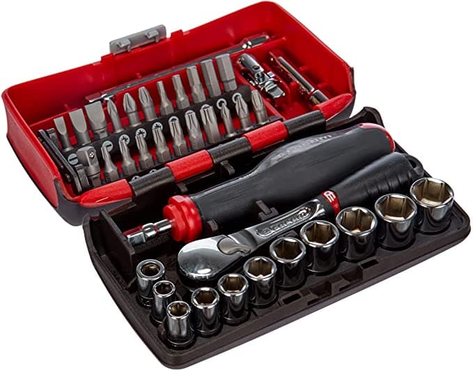 "Coffret cliquet étanche + douilles 1/4"" 6 pans - boîte NANO"