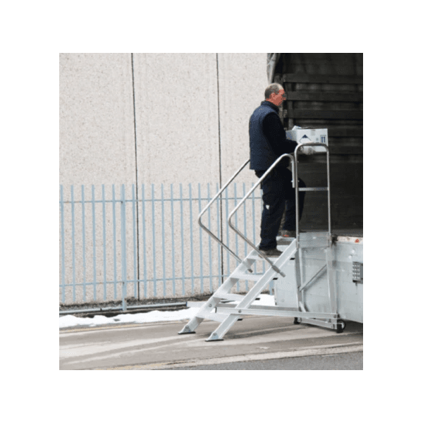 Marchepied fixe 2 rampes - 3 marches Haut. travail (m) : 2,6 Haut. plate-form