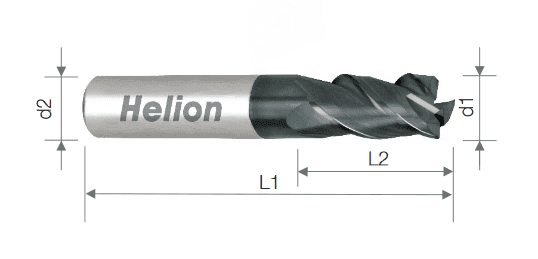 Solid carbide ALU end mill Z3 D: 3/16