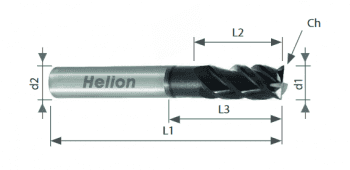 Solid carbide Finishing end mill Z6 D: 12 TiAlN