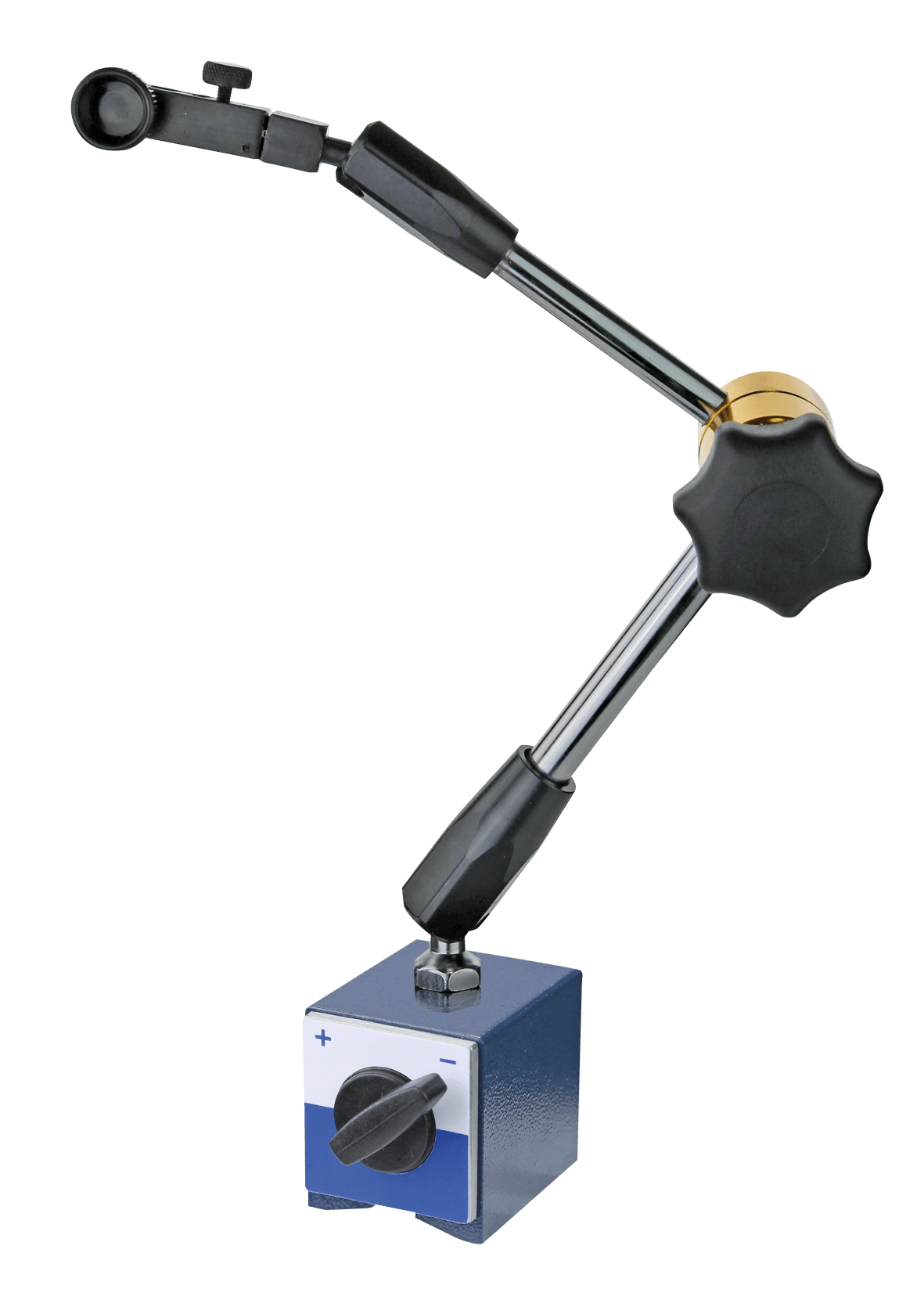 Magnetic dial supports with central clamping, mechanical, total height 340 mm