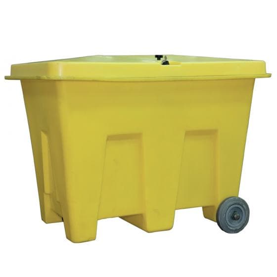 Coffre pour Absorbants ou sable de 350 L. Matière : PEHD. Mobile grace à 3 roule