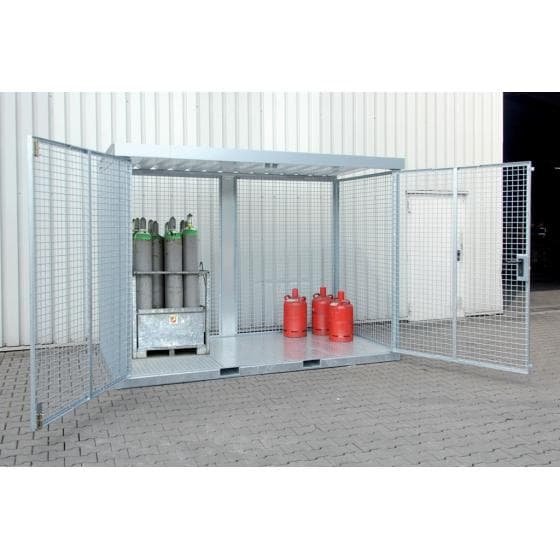 Abri grillagé pour le stockage de bouteilles de gaz, capacité 45 bouteilles type