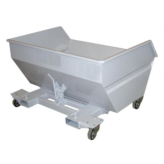 Benne basculante à hauteur réduite sur roulettes, capacité 550 litres avec déver