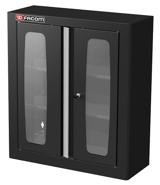 JLS MEUBLE HAUT SIMPLE PORTES NOIR