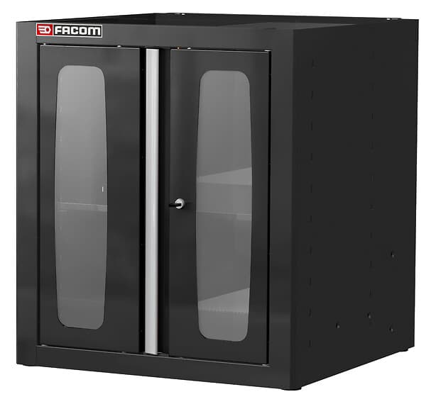JLS MEUBLE BAS PORTES VITREES NOIR