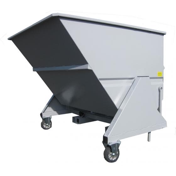 Benne basculante sur roulettes, capacité 500 litres avec déverouillage et revero